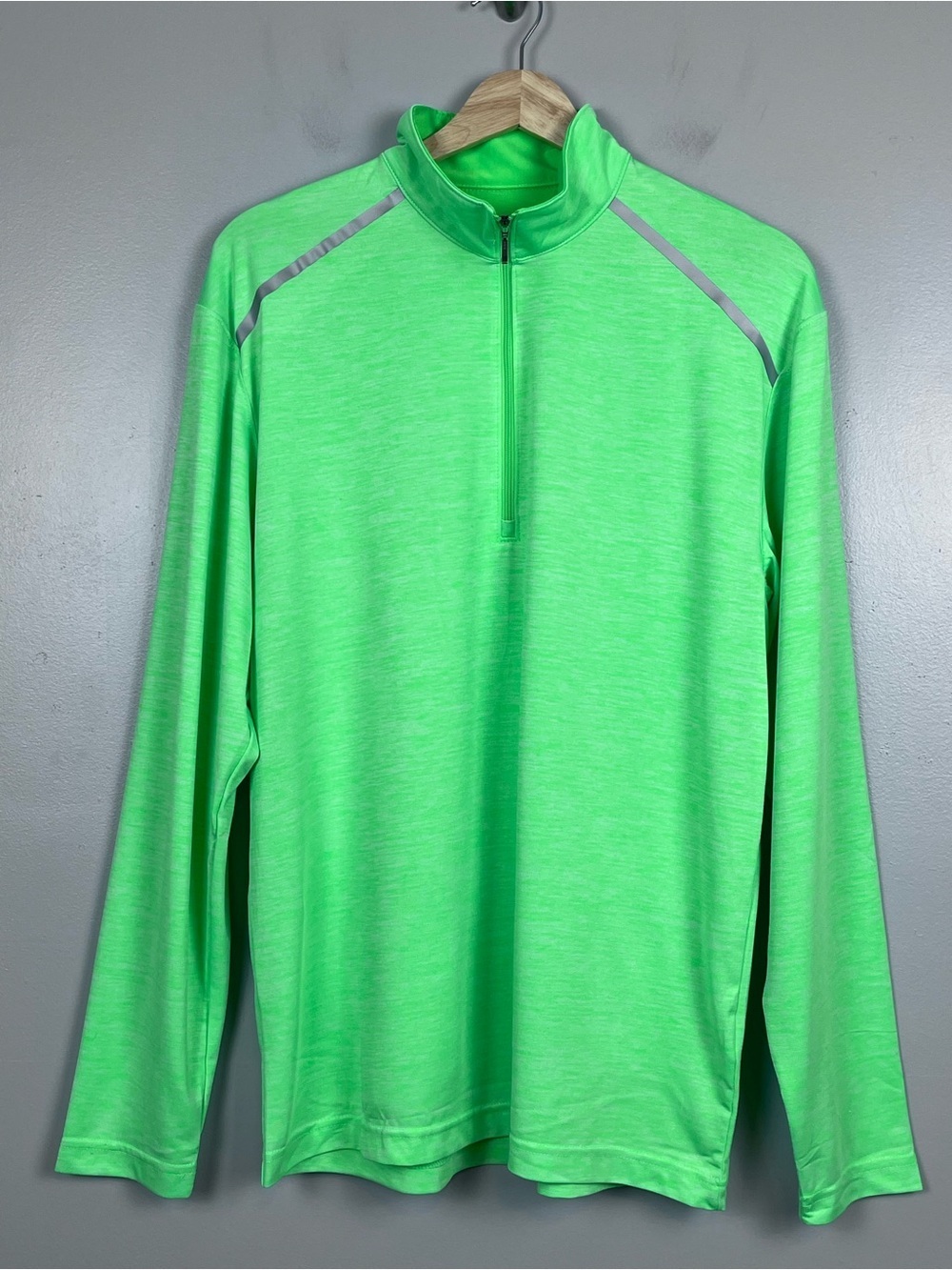 Paragon Men's 160 Aspen Performance 1/4 Zip Heathered Green Pullover Size M